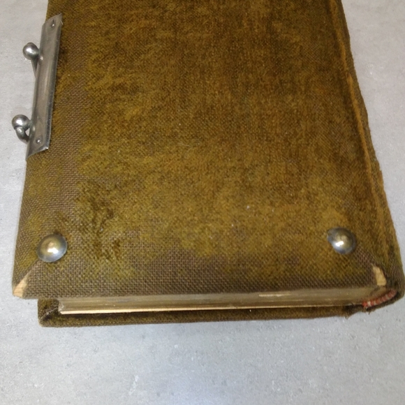 Edwardian era Photo album sweud with silver plated medallion & buckle